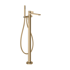Gessi Inverso Rigato floor bathtub faucet with hand shower 73528 + 46189