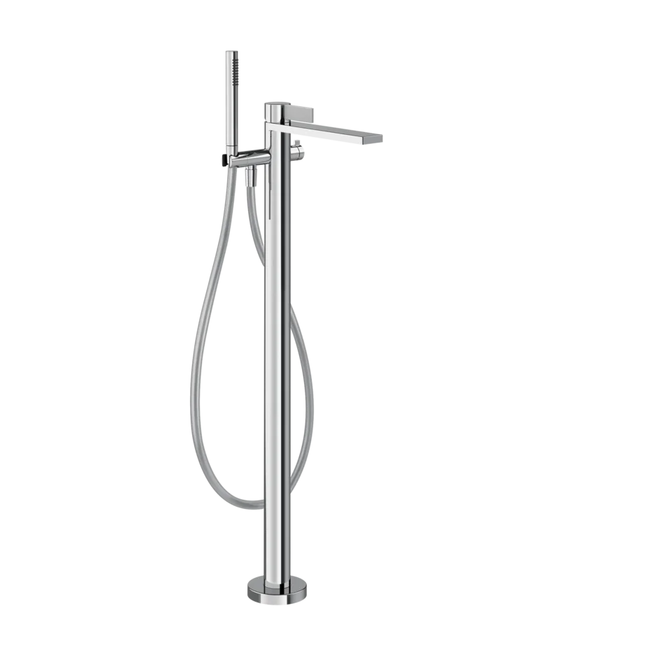 Gessi Inverso Diamantato rubinetto vasca a pavimento con deviatore e doccetta 73628