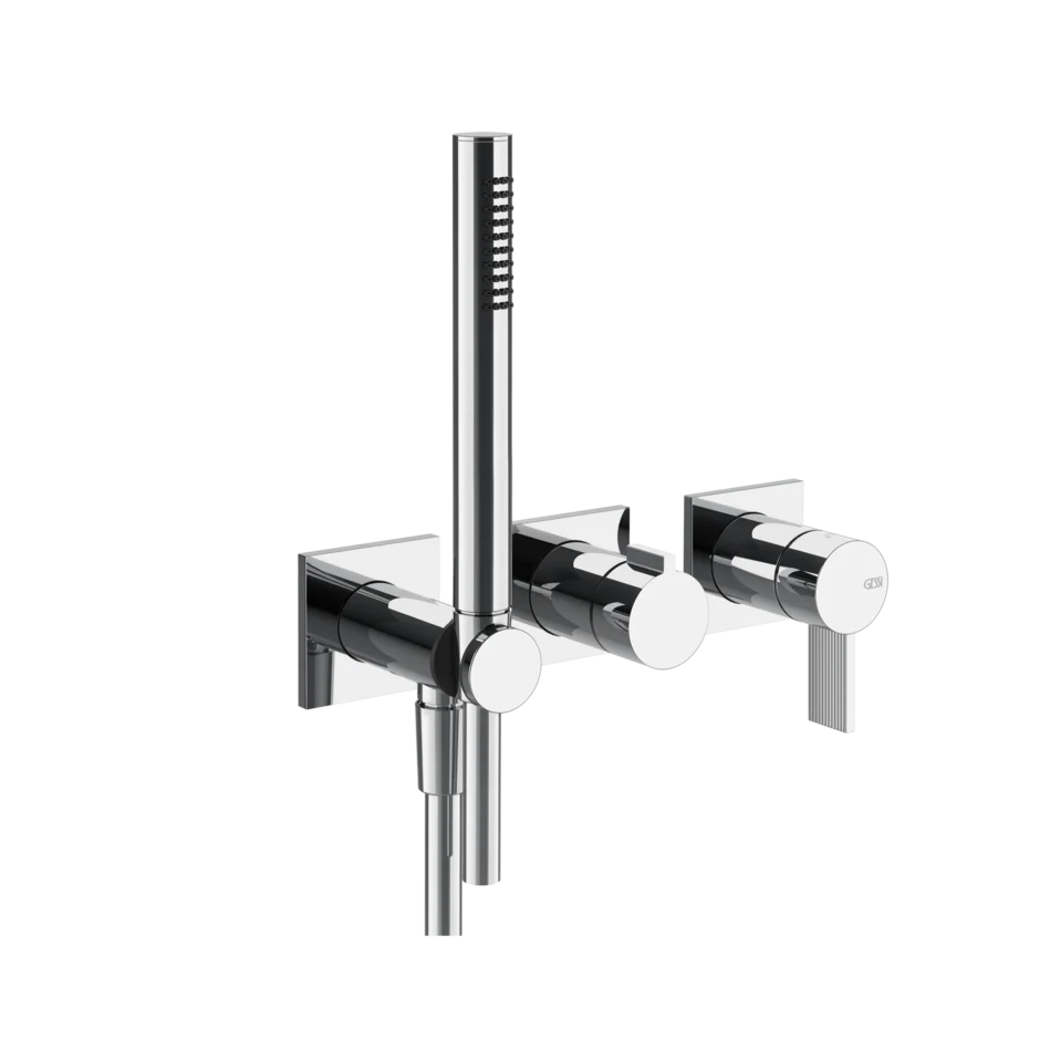 Gessi Inverso Rigato miscelatore doccia a parete con deviatore 2 vie e doccetta 73536