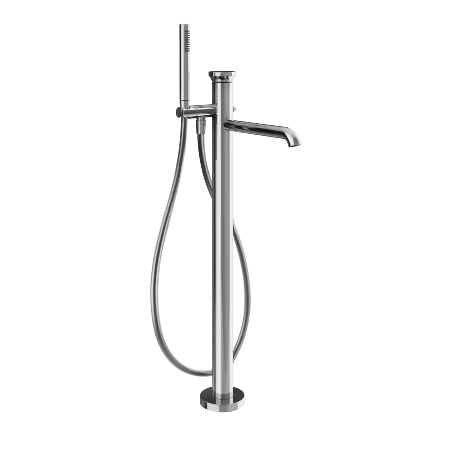 Gessi Origini rubinetto vasca da bagno a terra con doccetta 66028 + 46189