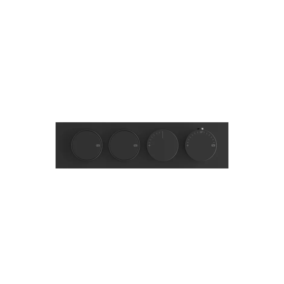Gessi Origini mitigeur thermostatique de douche avec 2 fonctions et boutons marche-arrêt 66222 + 63011