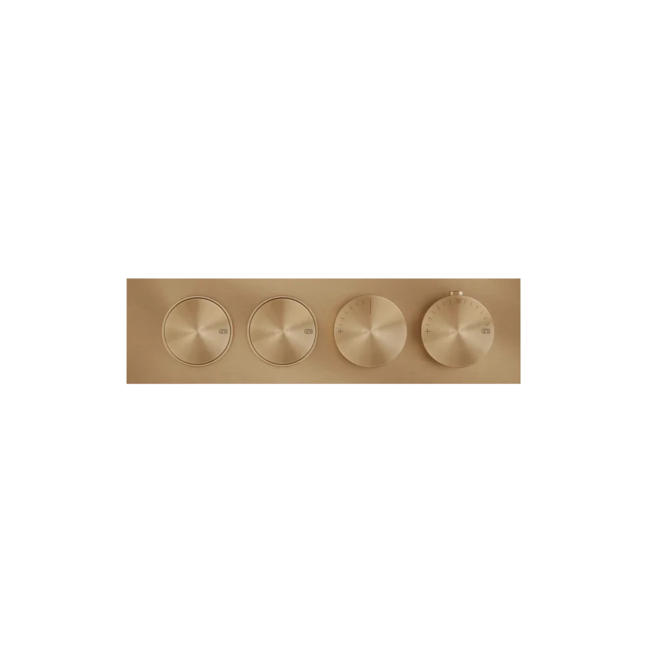 Gessi Origini mitigeur thermostatique de douche avec 2 fonctions et boutons marche-arrêt 66222 + 63011