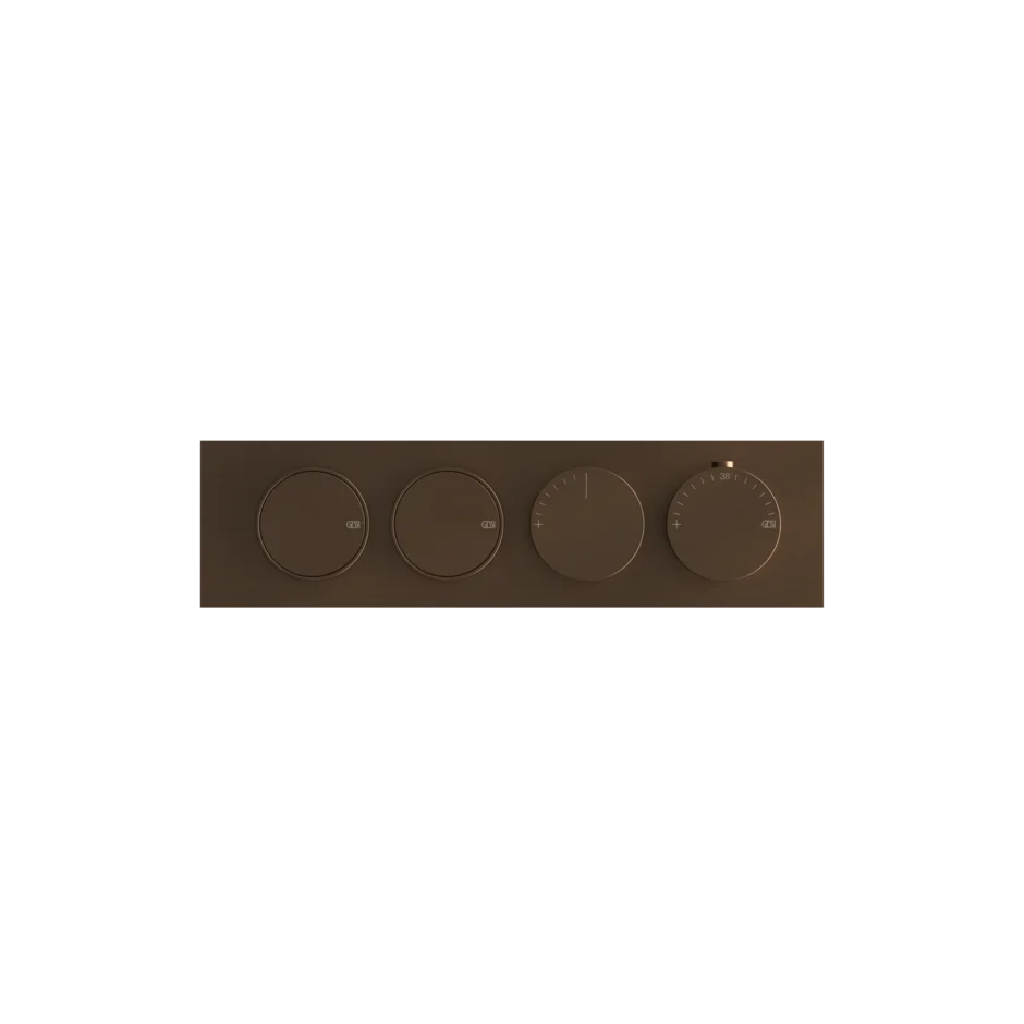Gessi Origini mitigeur thermostatique de douche avec 2 fonctions et boutons marche-arrêt 66222 + 63011