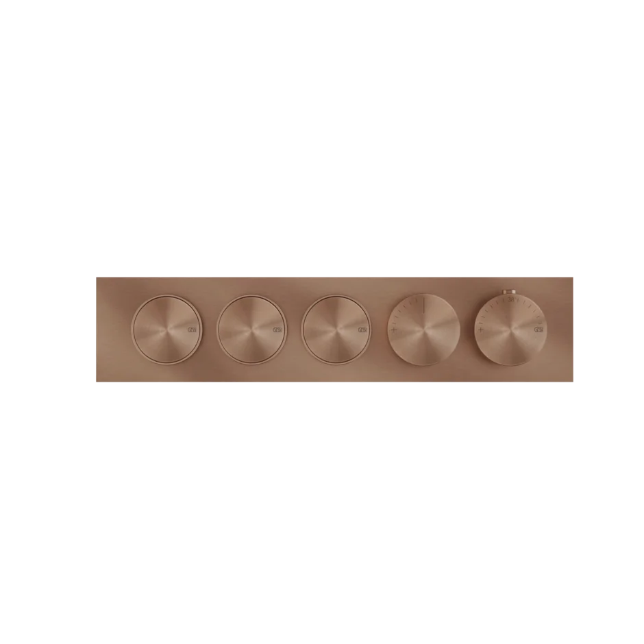 Gessi Origini mitigeur thermostatique de douche avec 3 fonctions et boutons marche-arrêt 66224 + 63013