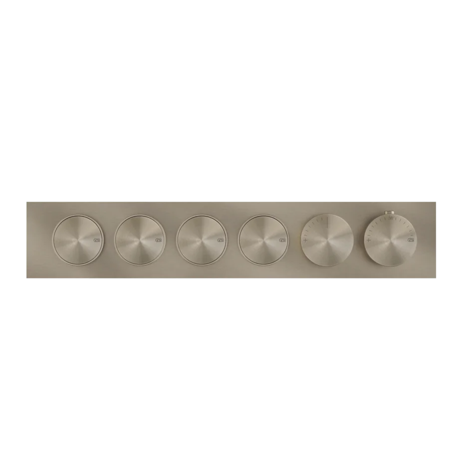 Gessi Origini mitigeur thermostatique de douche avec 4 fonctions et boutons marche-arrêt 66226 + 63015