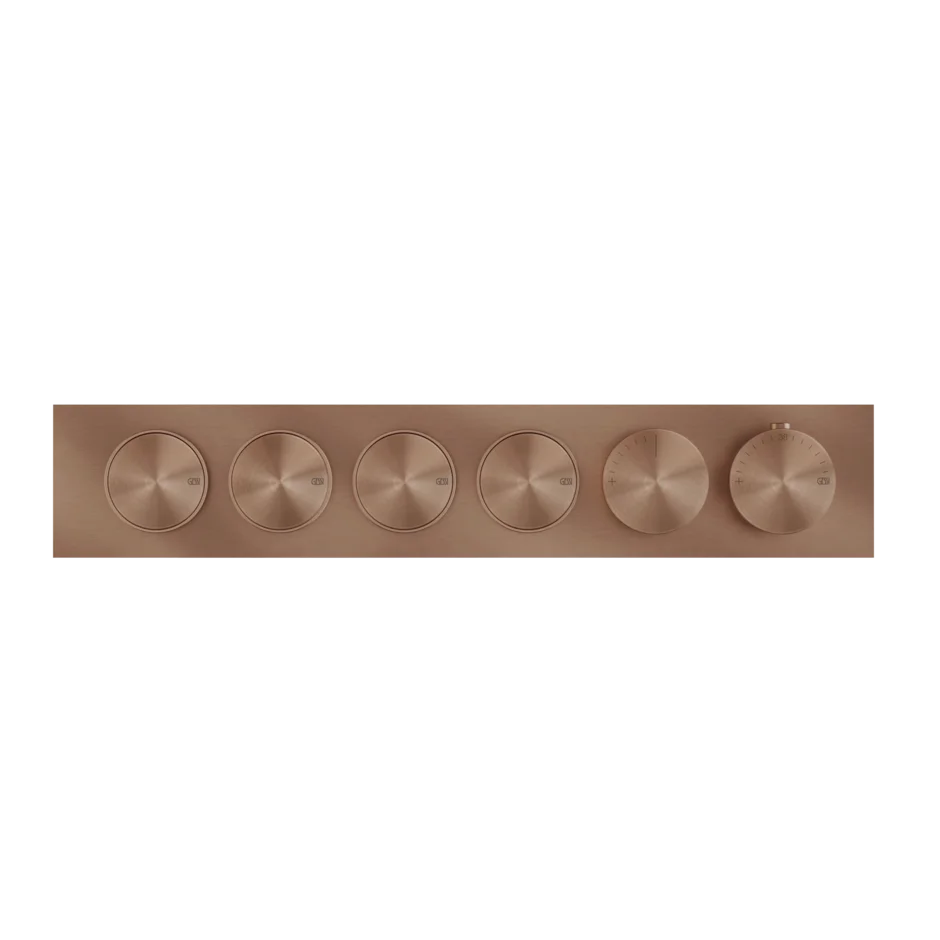 Gessi Origini mitigeur thermostatique de douche avec 4 fonctions et boutons marche-arrêt 66226 + 63015