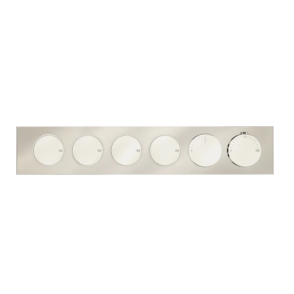 Gessi Origini mitigeur thermostatique de douche avec 4 fonctions et boutons marche-arrêt 66226 + 63015