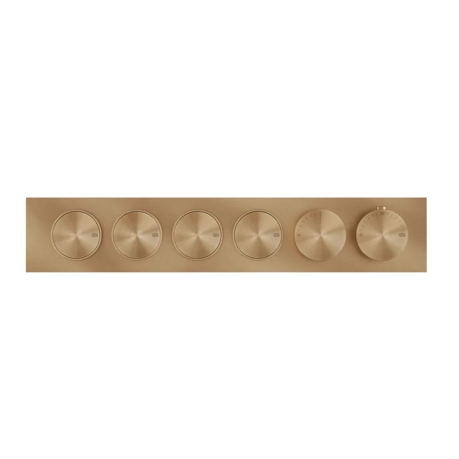 Gessi Origini mitigeur thermostatique de douche avec 4 fonctions et boutons marche-arrêt 66226 + 63015