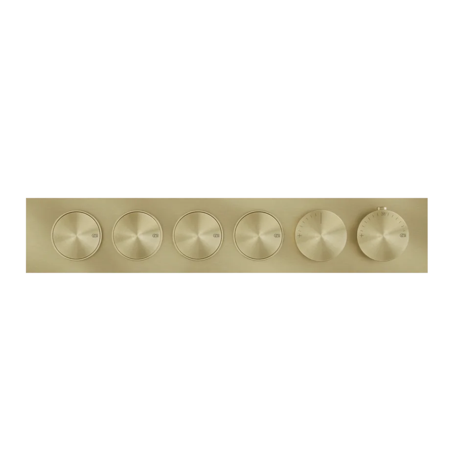 Gessi Origini mitigeur thermostatique de douche avec 4 fonctions et boutons marche-arrêt 66226 + 63015