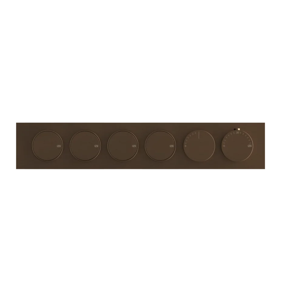 Gessi Origini mitigeur thermostatique de douche avec 4 fonctions et boutons marche-arrêt 66226 + 63015