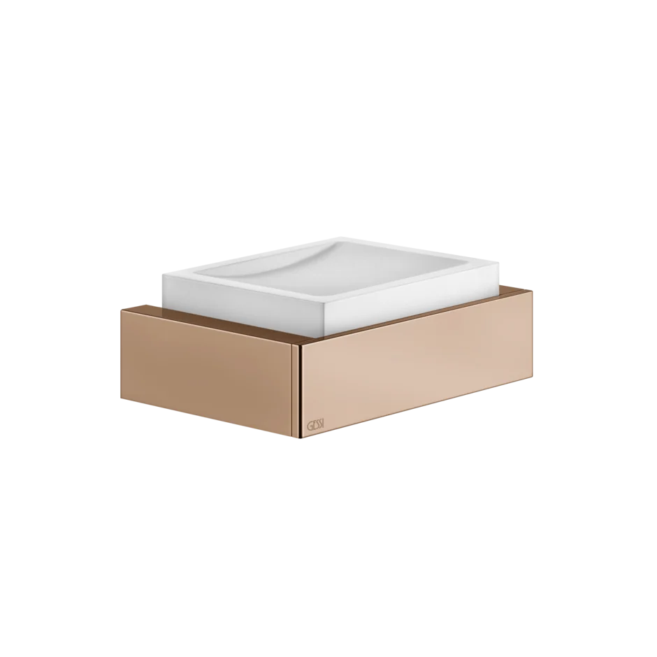 Gessi Rettangolo soap holder in white sintered stone 20801