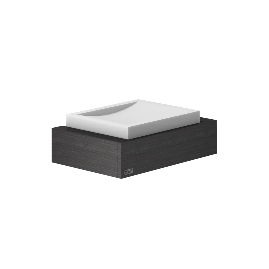 Gessi Rettangolo soap holder in white sintered stone 20801
