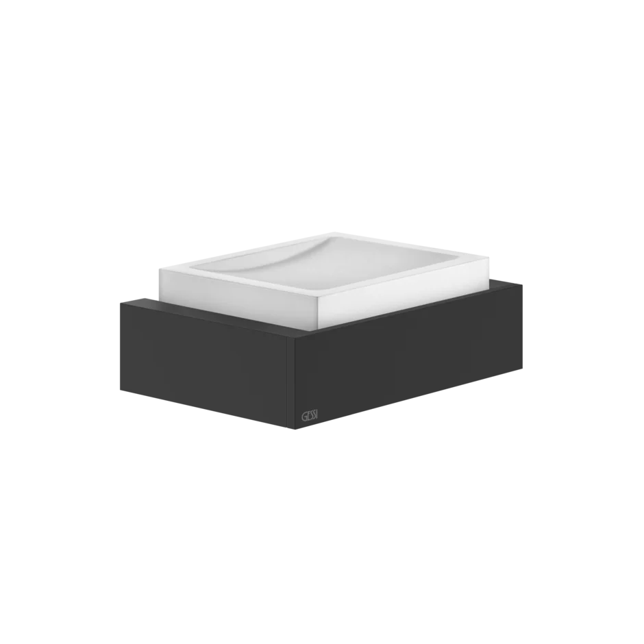 Gessi Rettangolo soap holder in white sintered stone 20801