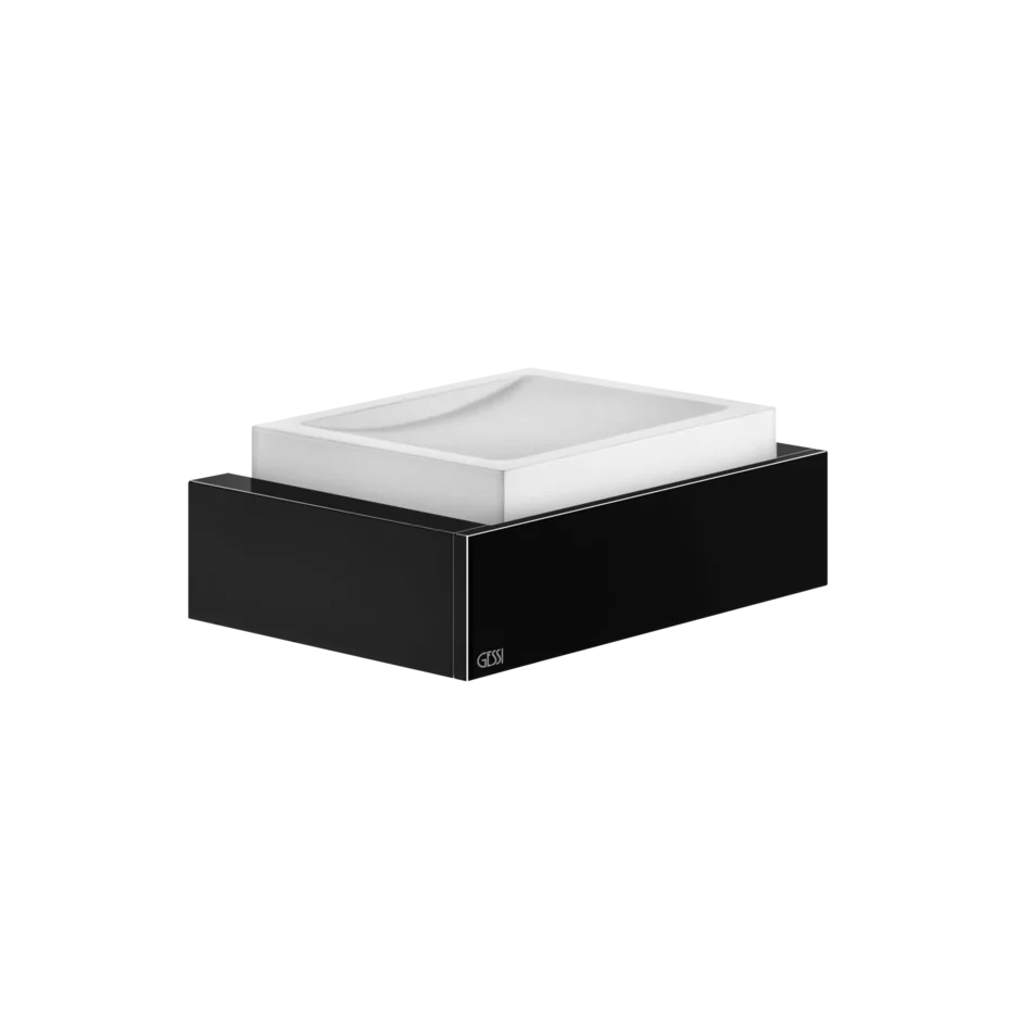 Gessi Rettangolo soap holder in white sintered stone 20801