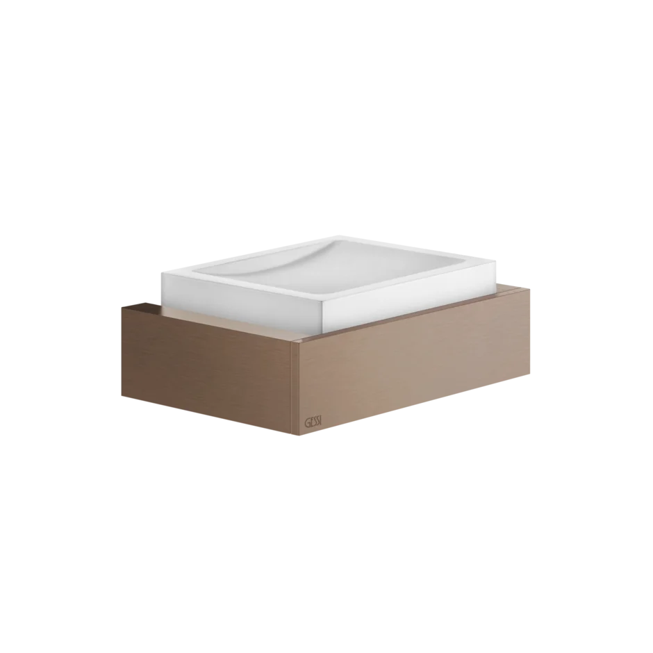 Gessi Rettangolo soap holder in white sintered stone 20801