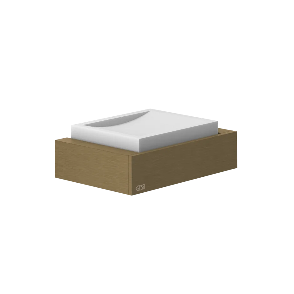Gessi Rettangolo soap holder in white sintered stone 20801