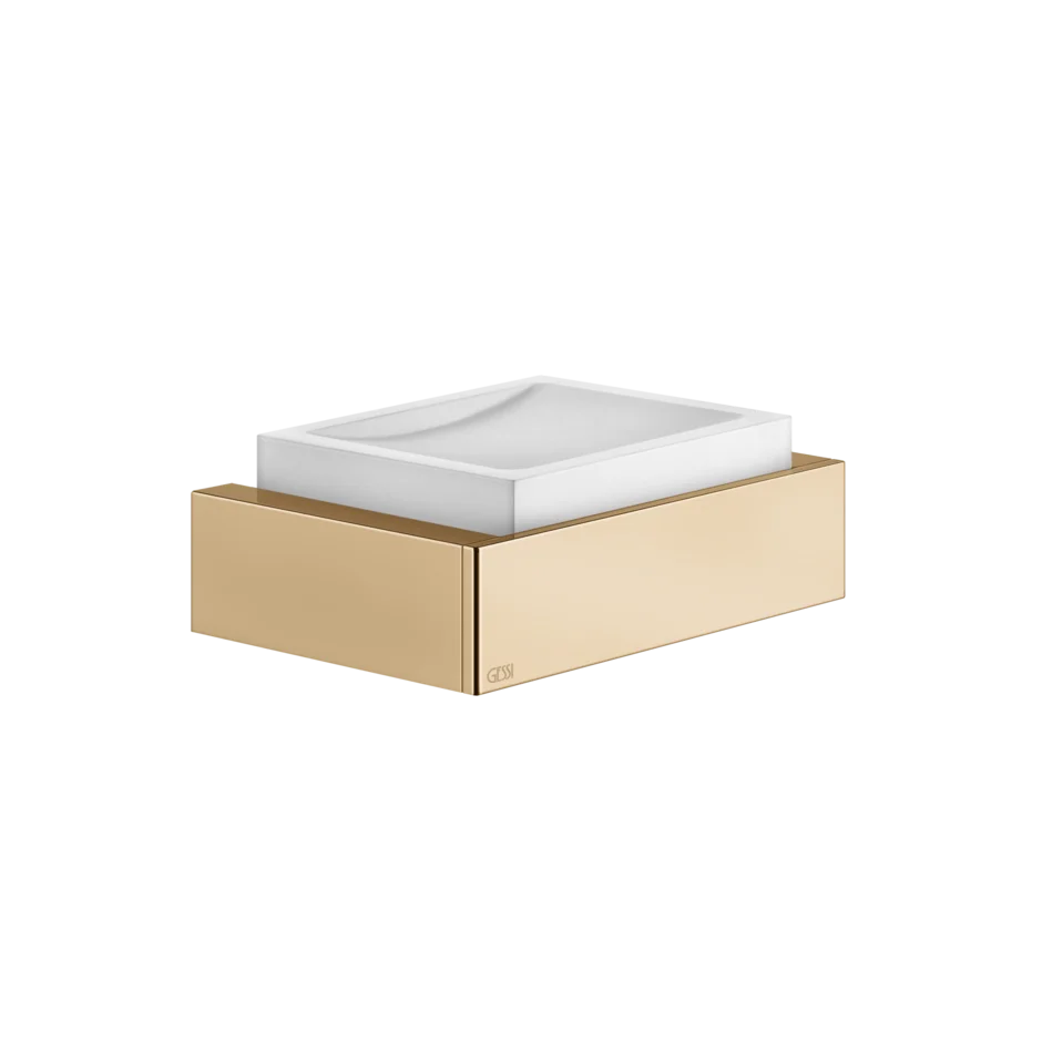 Gessi Rettangolo soap holder in white sintered stone 20801