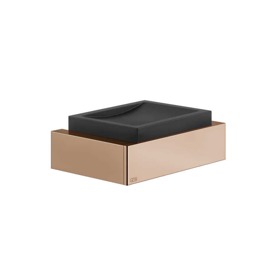 Gessi Rettangolo porte-savon noir en pierre frittée 20802