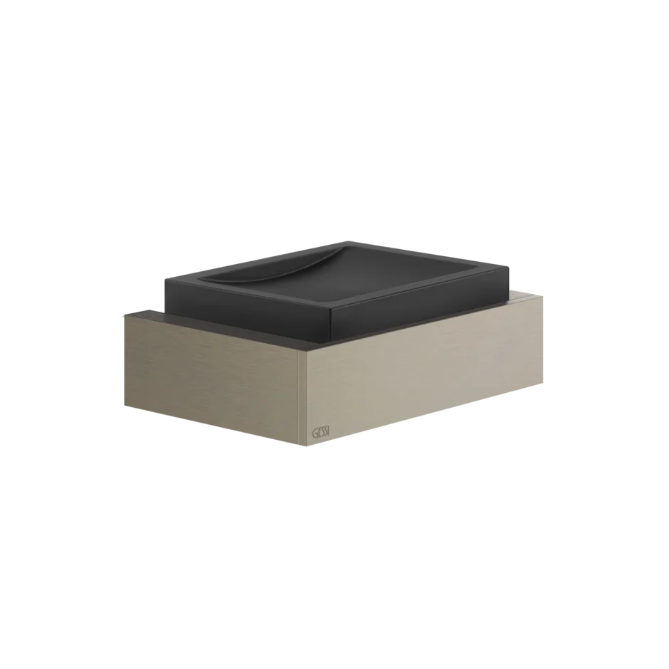 Gessi Rettangolo porte-savon noir en pierre frittée 20802