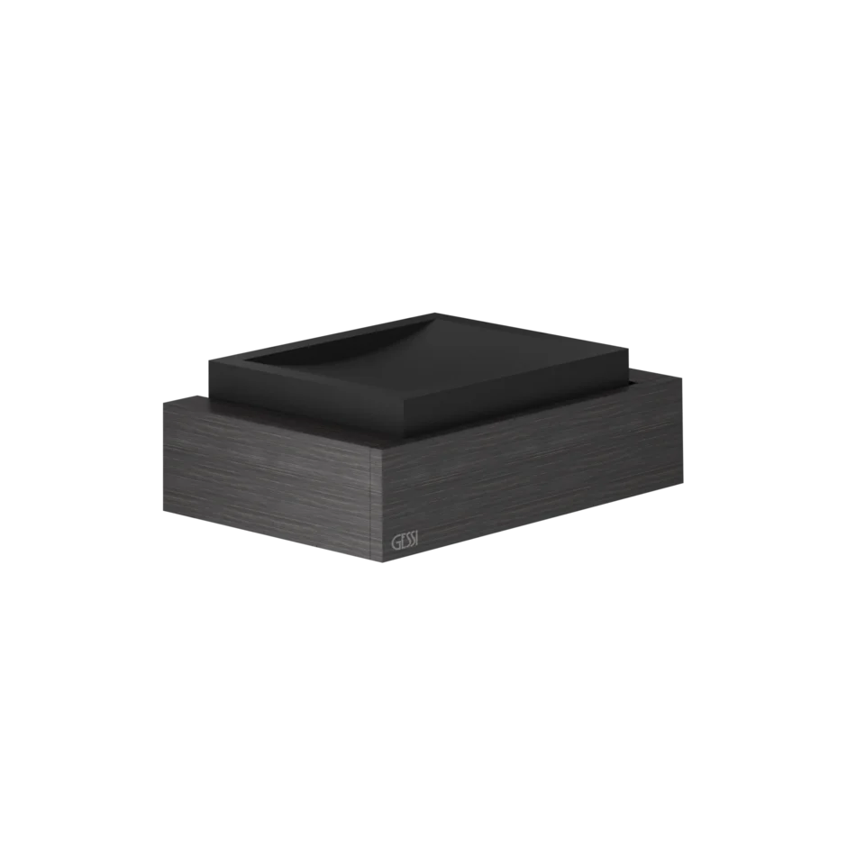 Gessi Rettangolo porte-savon noir en pierre frittée 20802