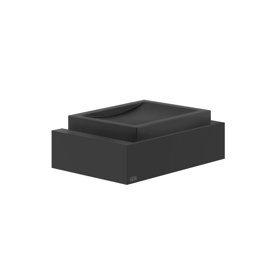 Gessi Rettangolo porte-savon noir en pierre frittée 20802