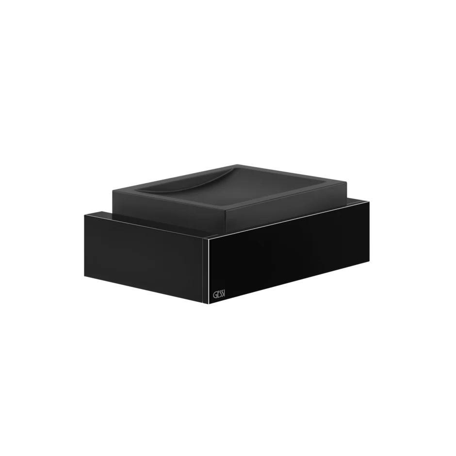 Gessi Rettangolo porte-savon noir en pierre frittée 20802