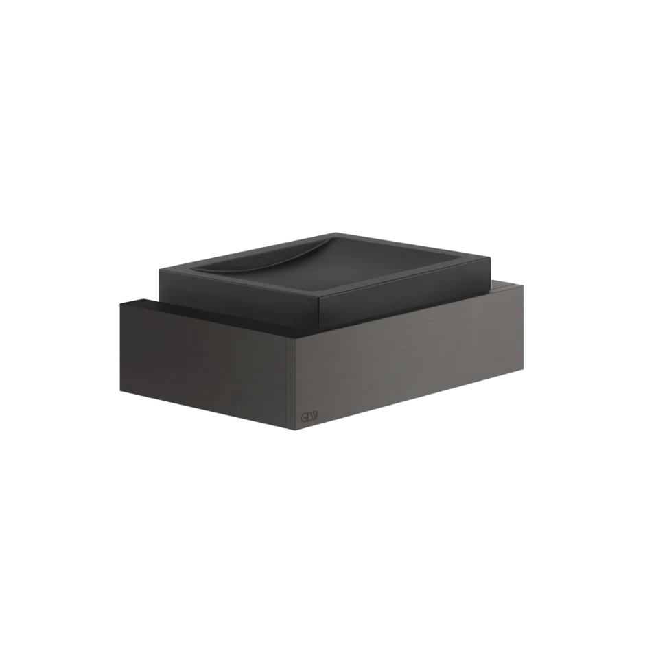 Gessi Rettangolo porte-savon noir en pierre frittée 20802