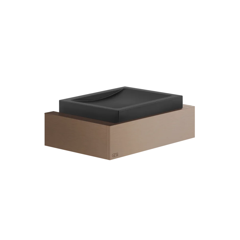 Gessi Rettangolo porte-savon noir en pierre frittée 20802