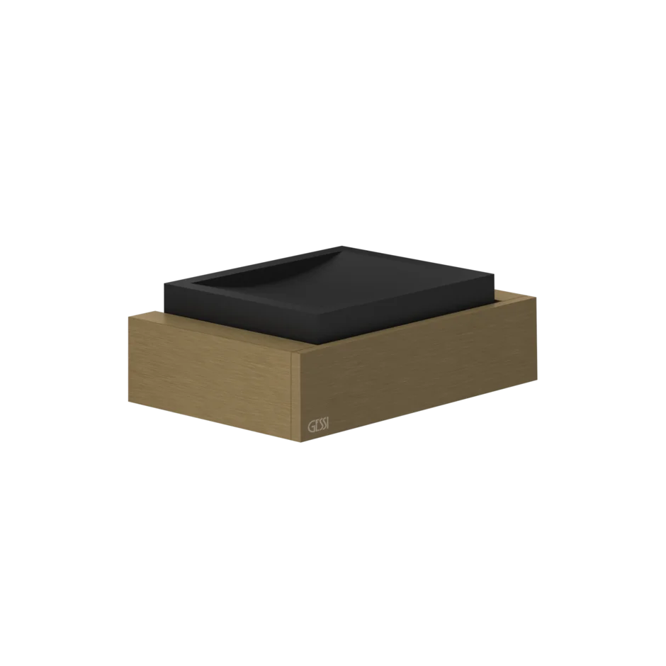 Gessi Rettangolo porte-savon noir en pierre frittée 20802