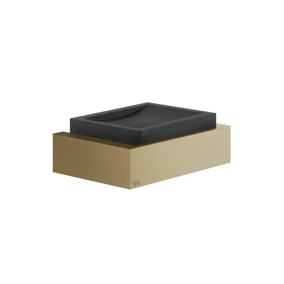Gessi Rettangolo porte-savon noir en pierre frittée 20802