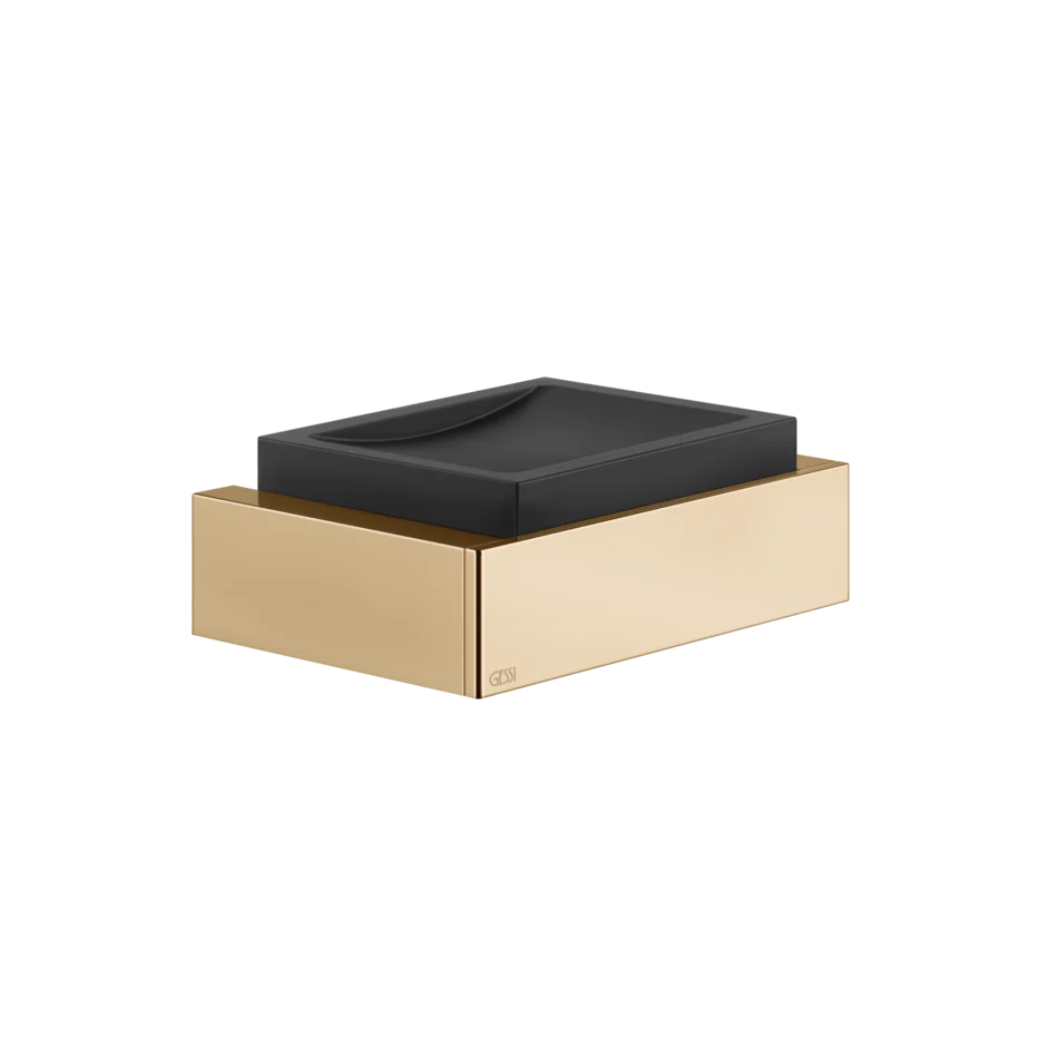 Gessi Rettangolo porte-savon noir en pierre frittée 20802