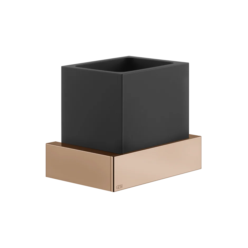 Gessi Rettangolo porte-brosse à dents en pierre frittée noire 20808