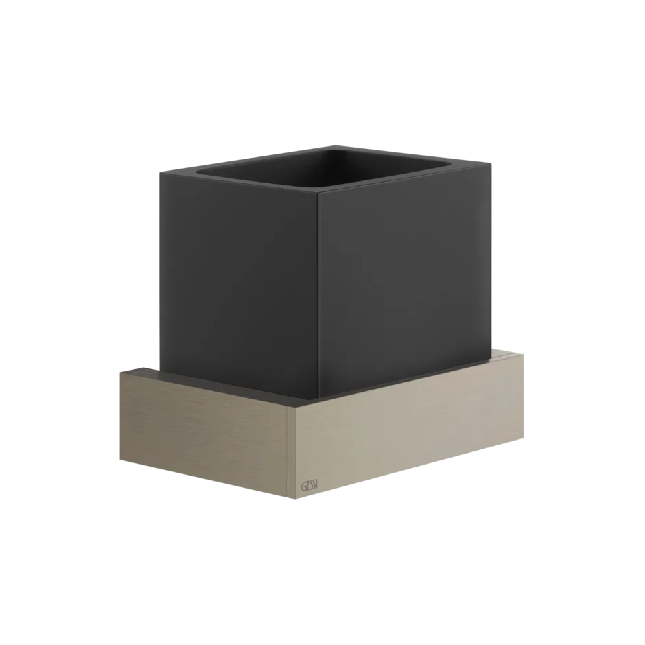 Gessi Rettangolo porte-brosse à dents en pierre frittée noire 20808