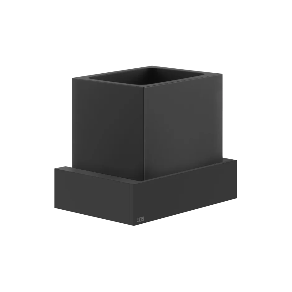 Gessi Rettangolo porte-brosse à dents en pierre frittée noire 20808