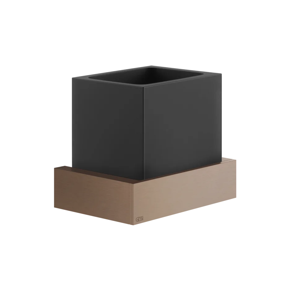 Gessi Rettangolo porte-brosse à dents en pierre frittée noire 20808