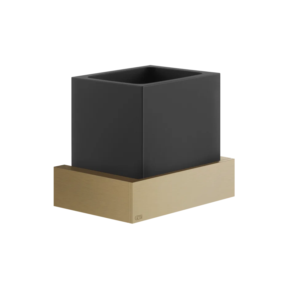 Gessi Rettangolo porte-brosse à dents en pierre frittée noire 20808