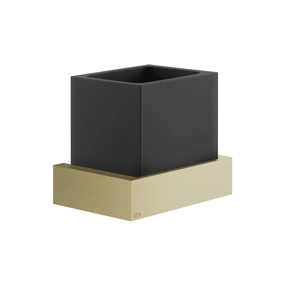 Gessi Rettangolo porte-brosse à dents en pierre frittée noire 20808