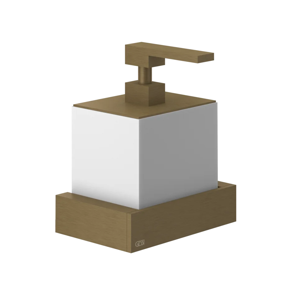 Gessi Rettangolo dispenser sapone bianco in Pietra sinterizzata 20813