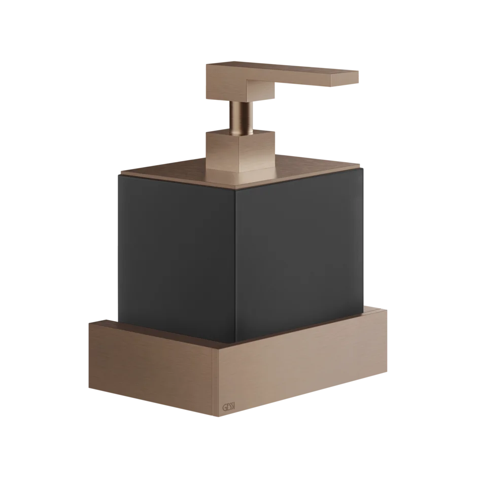 Gessi Rettangolo dispenser sapone nero in Pietra sinterizzata 20814