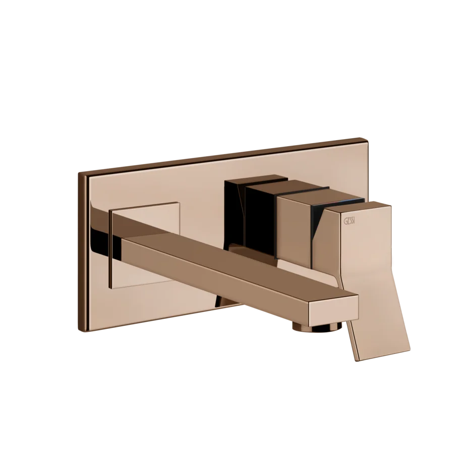 Gessi Rettangolo K wall sink faucet 53088 + 44697