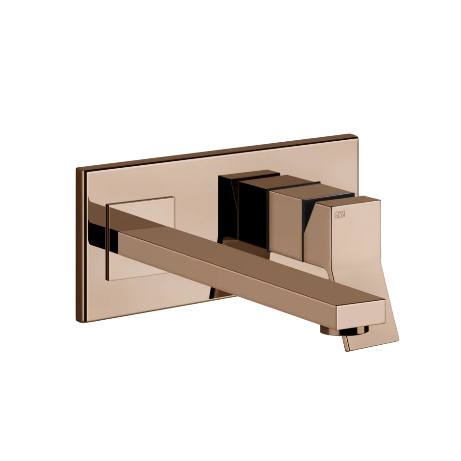 Gessi Rettangolo K wall sink faucet 53090 + 44697