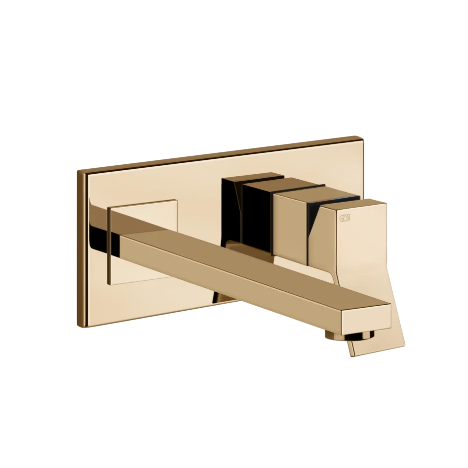 Gessi Rettangolo K wall sink faucet 53090 + 44697