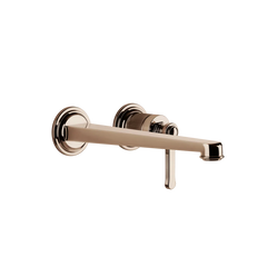 Gessi Venti20 rubinetto lavabo a parete con bocca lunga 65088 + 63397