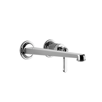 Gessi Venti20 rubinetto lavabo a parete con bocca lunga 65088 + 63397