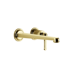 Gessi Venti20 rubinetto lavabo a parete con bocca lunga 65088 + 63397