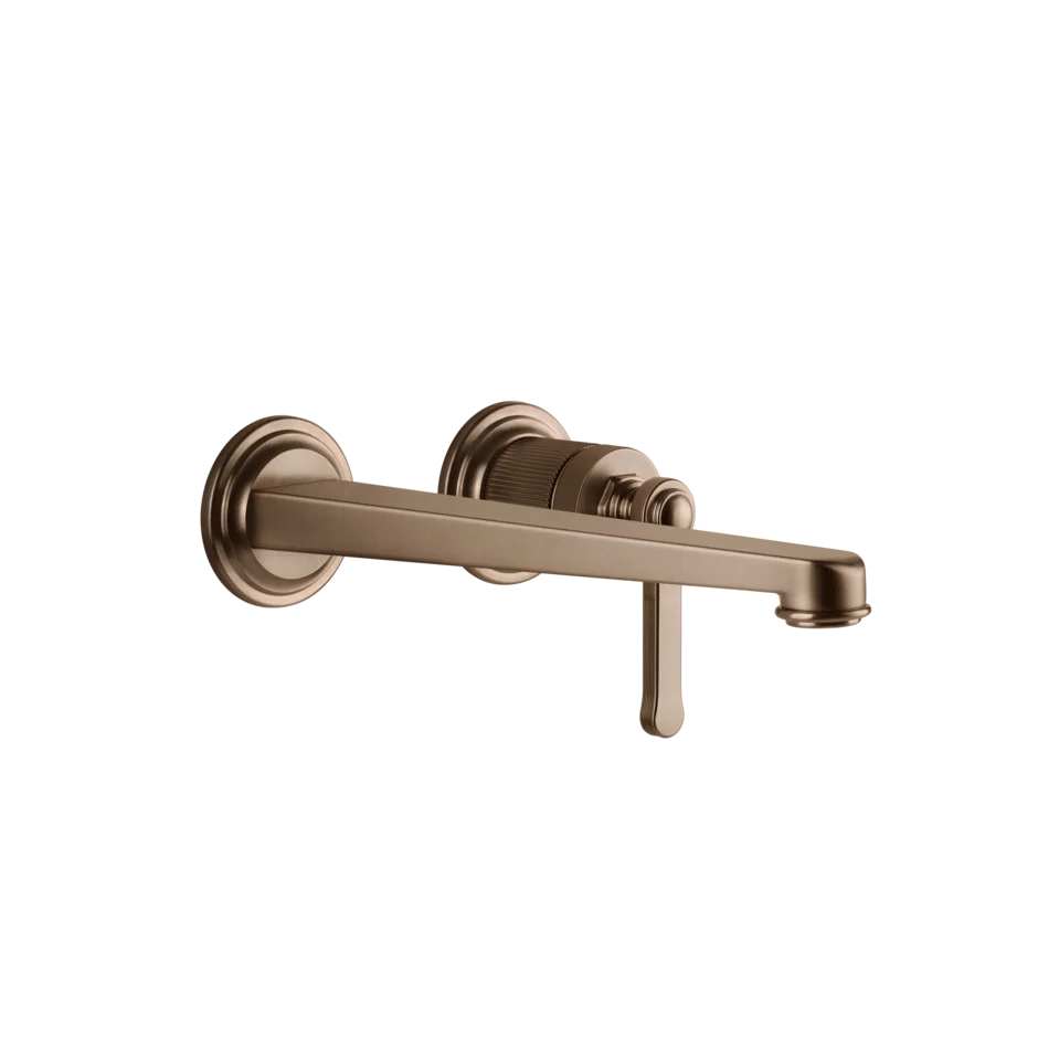 Gessi Venti20 rubinetto lavabo a parete con bocca lunga 65088 + 63397
