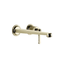 Gessi Venti20 rubinetto lavabo a parete con bocca lunga 65088 + 63397