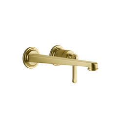 Gessi Venti20 rubinetto lavabo a parete con bocca lunga 65088 + 63397