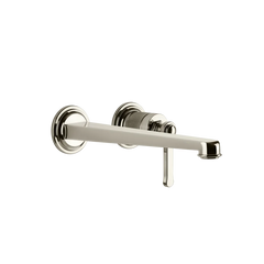 Gessi Venti20 rubinetto lavabo a parete con bocca lunga 65088 + 63397