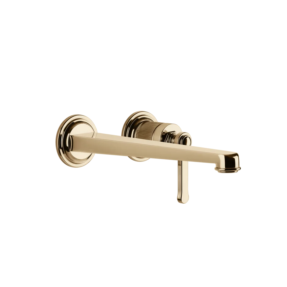 Gessi Venti20 rubinetto lavabo a parete con bocca lunga 65088 + 63397